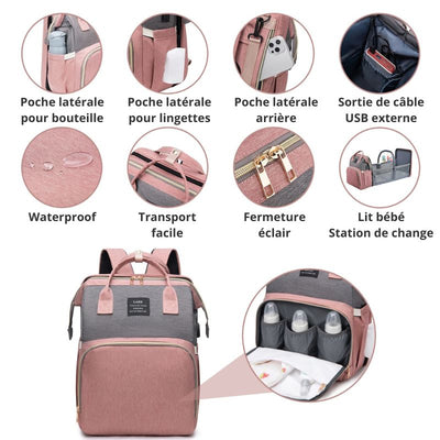 Grand Sac à Langer Lit - Pratique et Polyvalent - mon-sac-a-langer