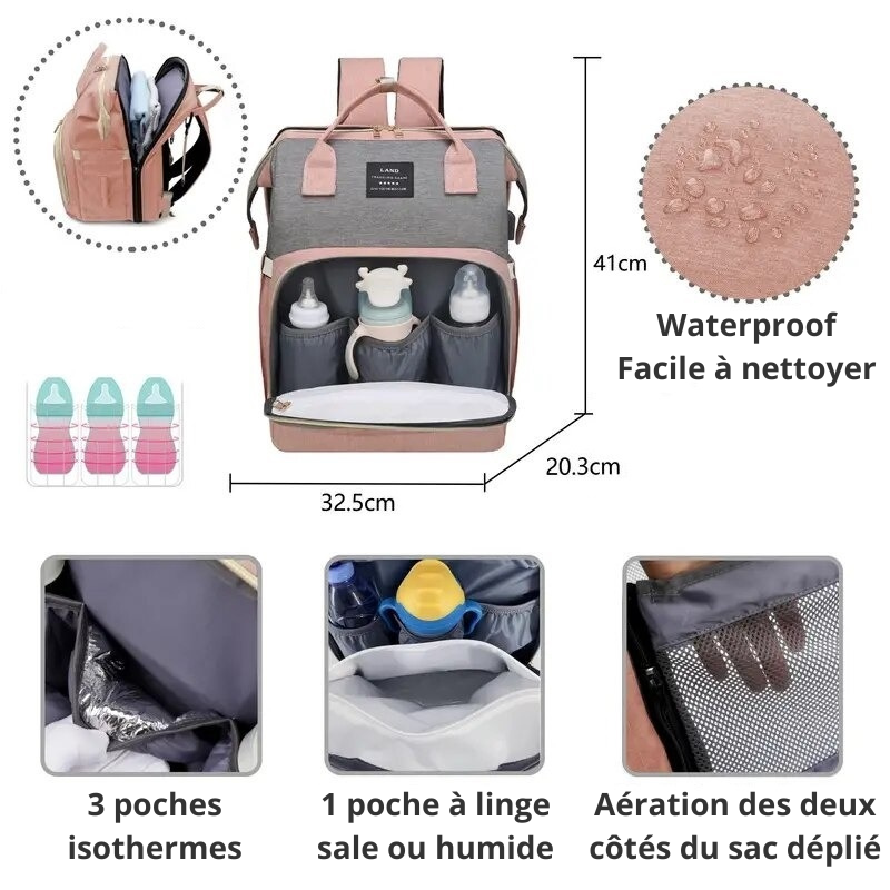 Grand Sac à Langer Lit - Pratique et Polyvalent - mon-sac-a-langer