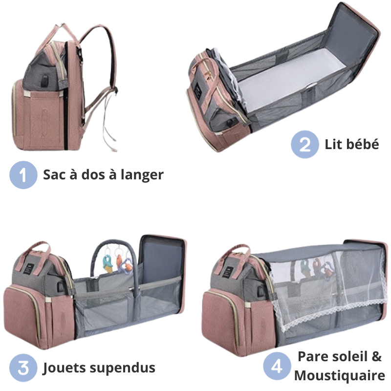Grand Sac à Langer Lit - Pratique et Polyvalent - mon-sac-a-langer