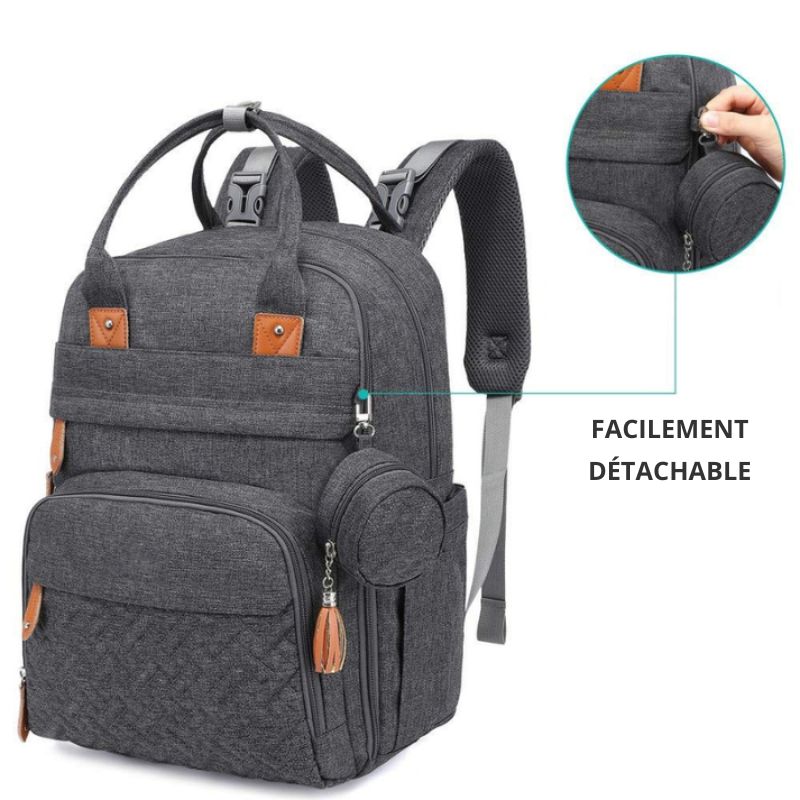 Sac à Dos à Langer Pratique avec Matelas et Support Tétine - mon-sac-a-langer