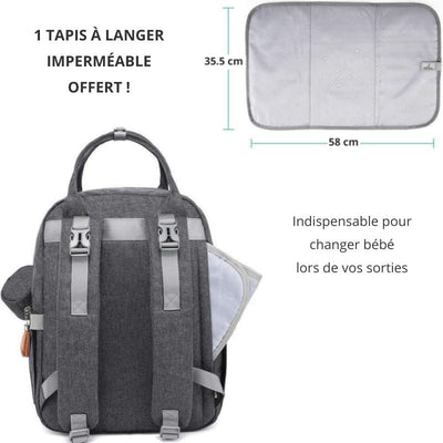 Sac à Dos à Langer Pratique avec Matelas et Support Tétine - mon-sac-a-langer