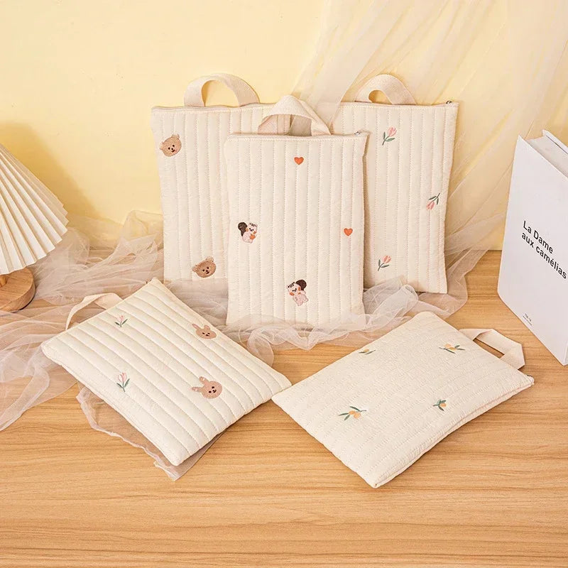 Élégant Sac à Couches Brodé en Coton - mon-sac-a-langer
