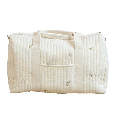 Sac à Langer Élégant en Coton Brodé et Doublure Matelassée - mon-sac-a-langer