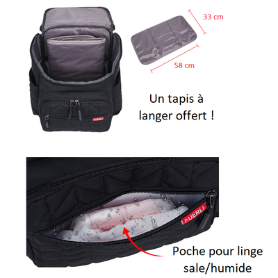 Élégant sac à dos à langer - Fuerli - mon-sac-a-langer