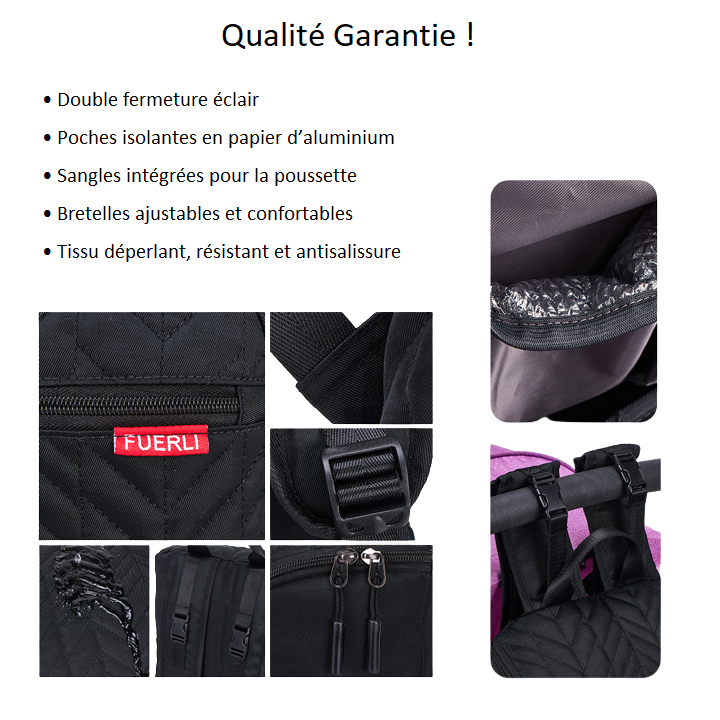 Élégant sac à dos à langer - Fuerli - mon-sac-a-langer