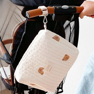 Sac à Langer Élégant en Coton Brodé et Doublure Matelassée - mon-sac-a-langer