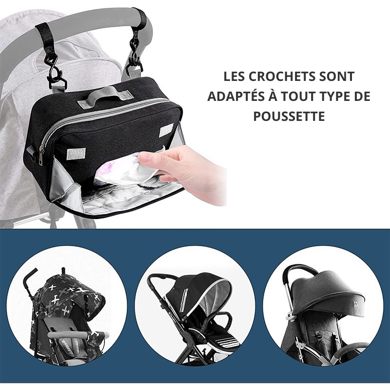 Sac à couches imperméable - Accessoire pour poussette - mon-sac-a-langer